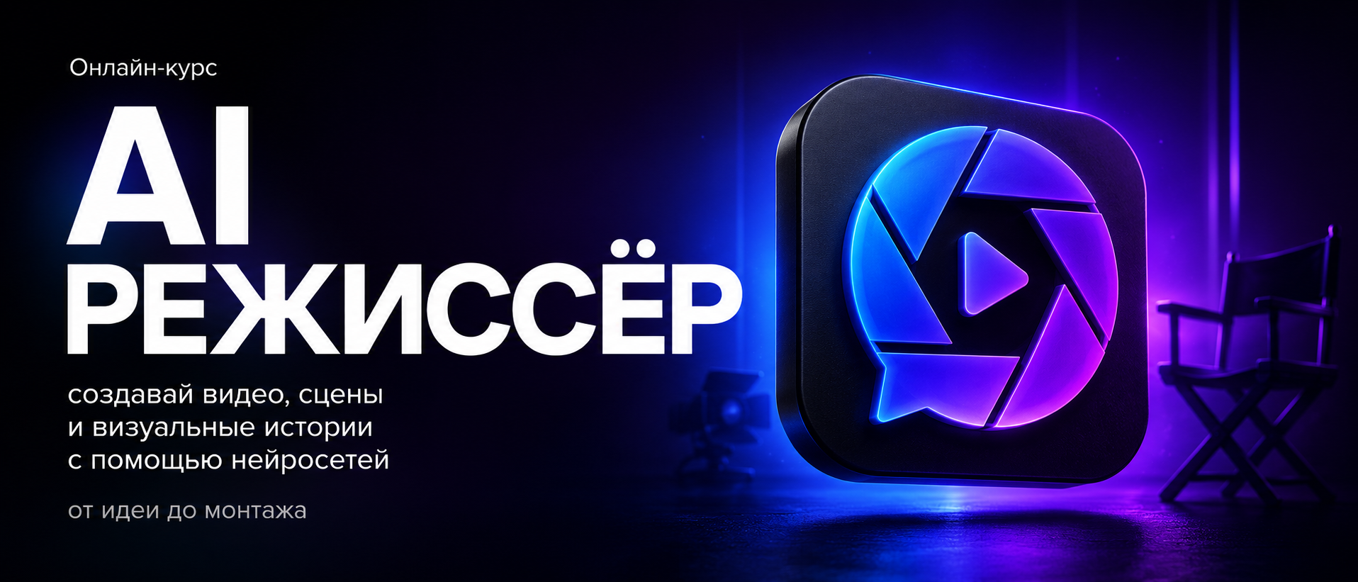 Постер курса AI-режиссёр
